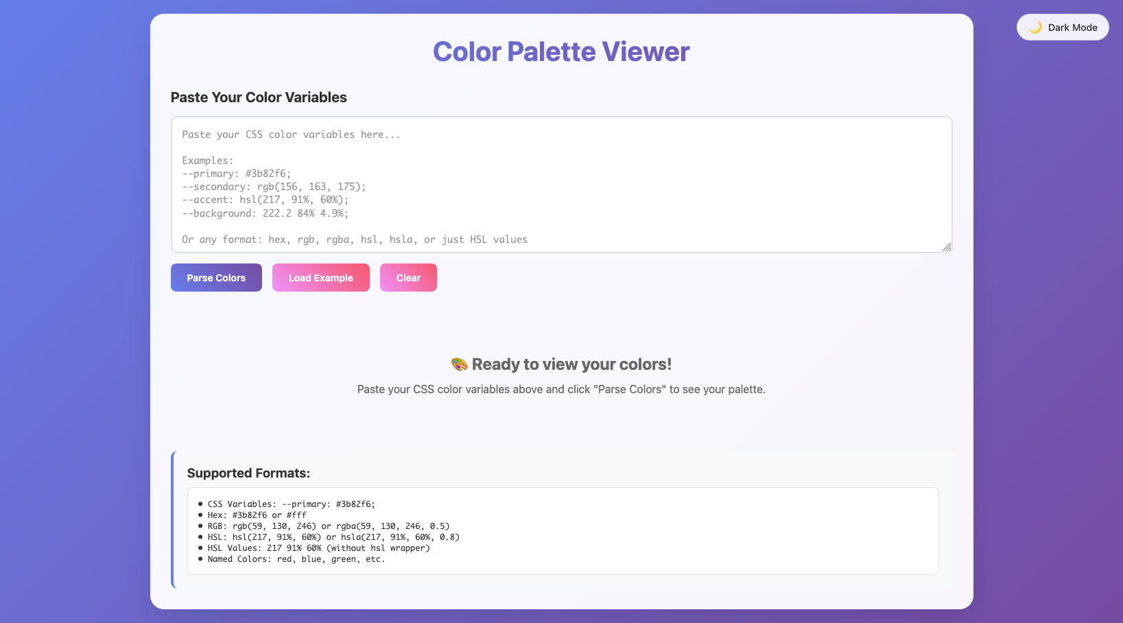 Color Palette Viewer light mode